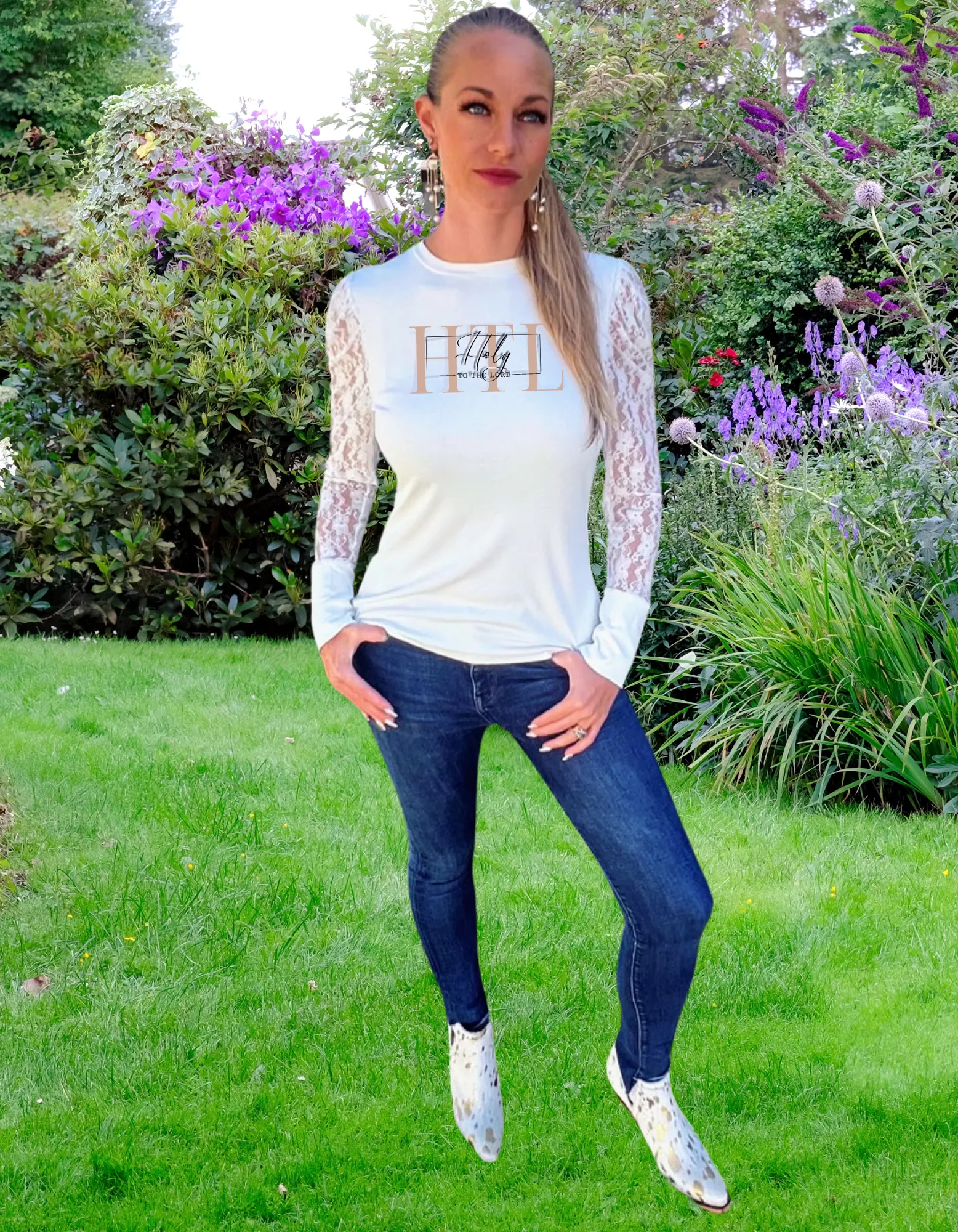 Laced White Long Sleeve HTL Collection