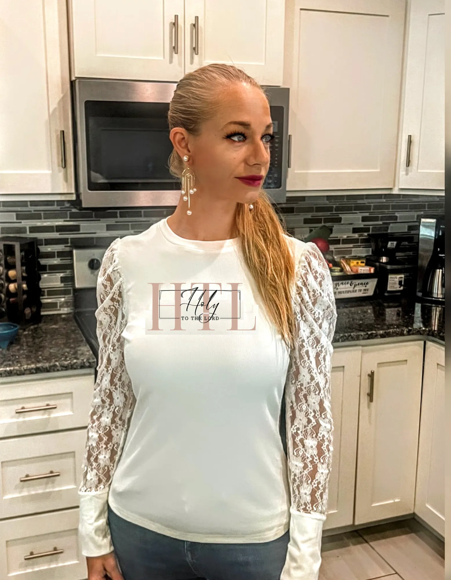 Laced White Long Sleeve HTL Collection