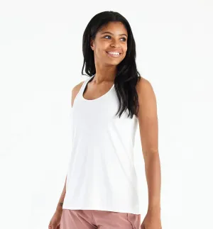 LADIES FREE FLY BAMBOO MOTION RACERBACK TANK - BRIGHT WHITE