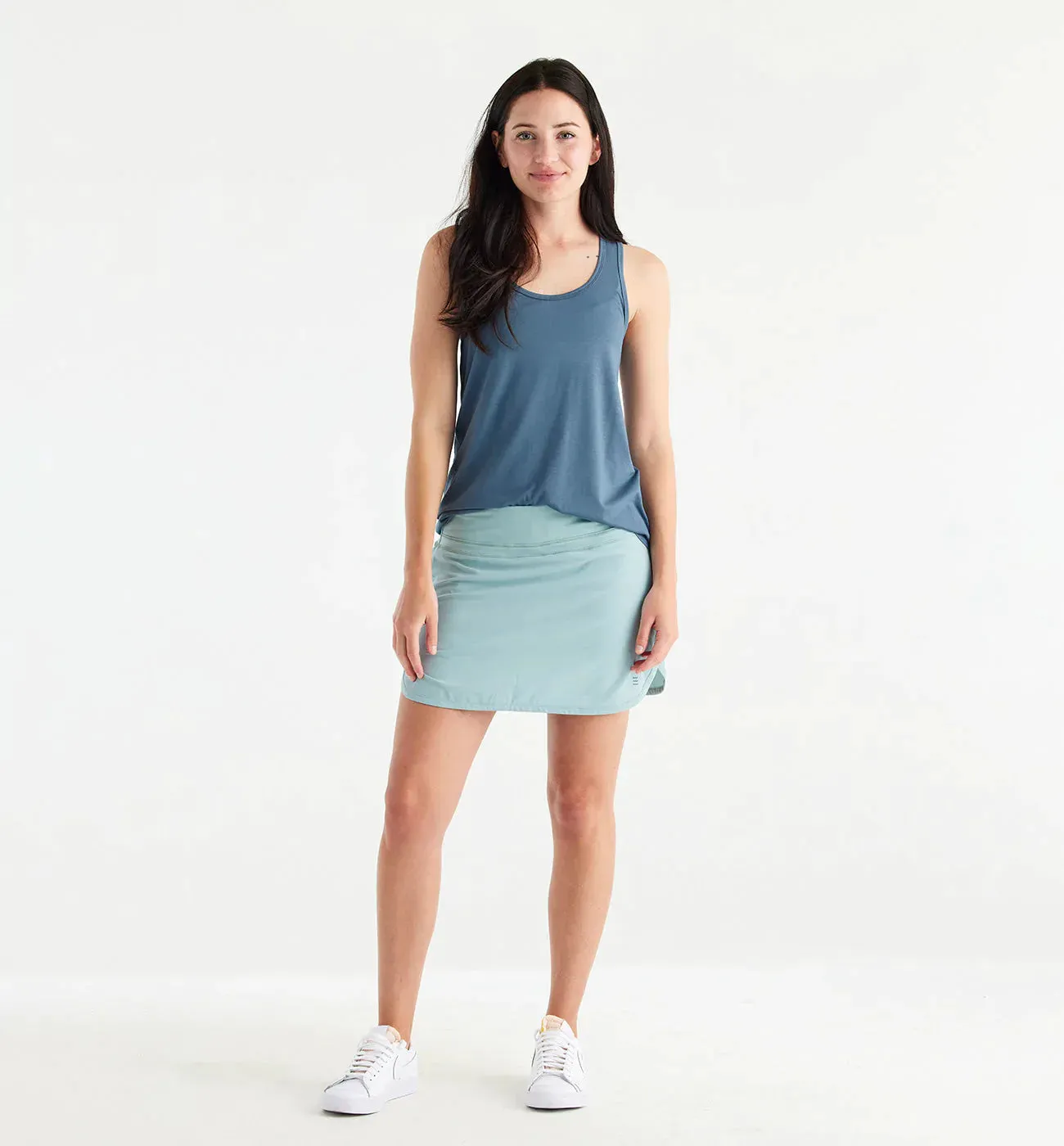 LADIES FREE FLY BAMBOO MOTION RACERBACK TANK - SLATE BLUE