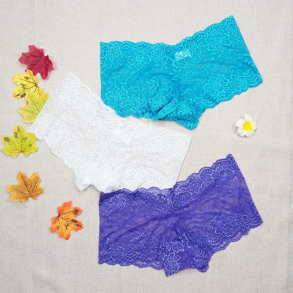 Ladies Popular 6 Piece Lace Boy Shorts Panties Underwear