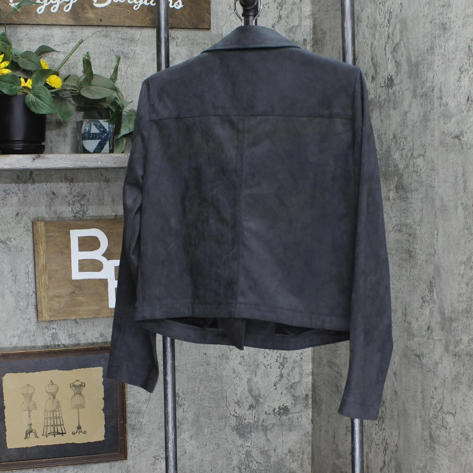 Lc Lauren Conrad Women's Suede Moto Motorcycle Jacket WL24Z002RS