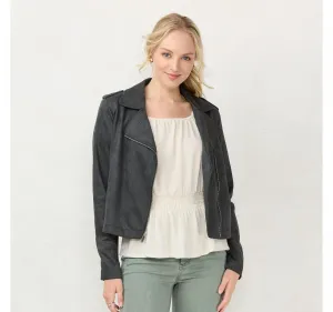 Lc Lauren Conrad Women's Suede Moto Motorcycle Jacket WL24Z002RS