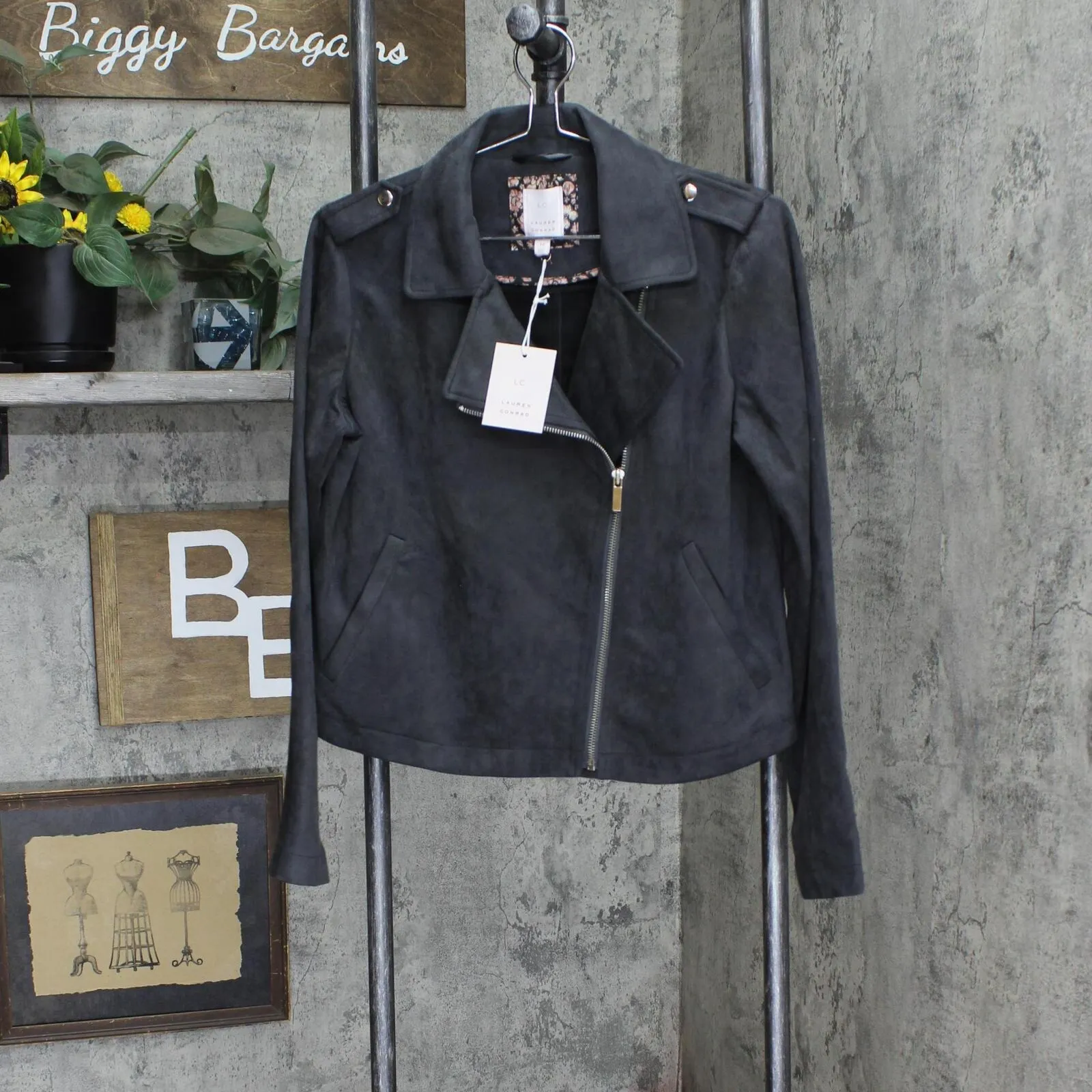 Lc Lauren Conrad Women's Suede Moto Motorcycle Jacket WL24Z002RS