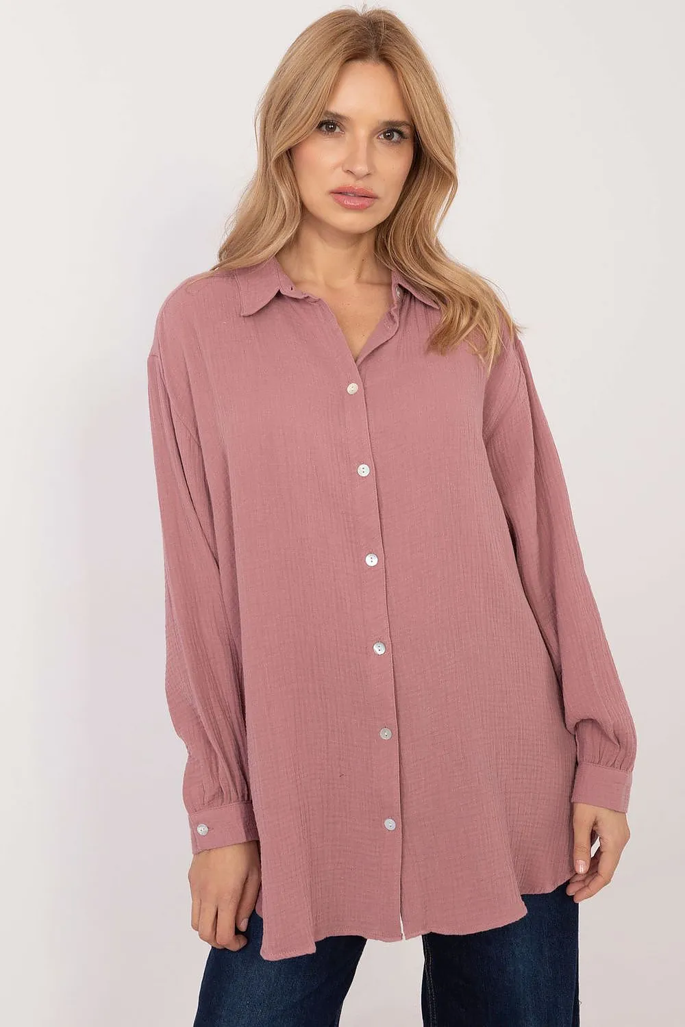 Long sleeve organic cotton casual shirt