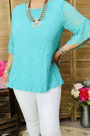 Macy Mint lace top