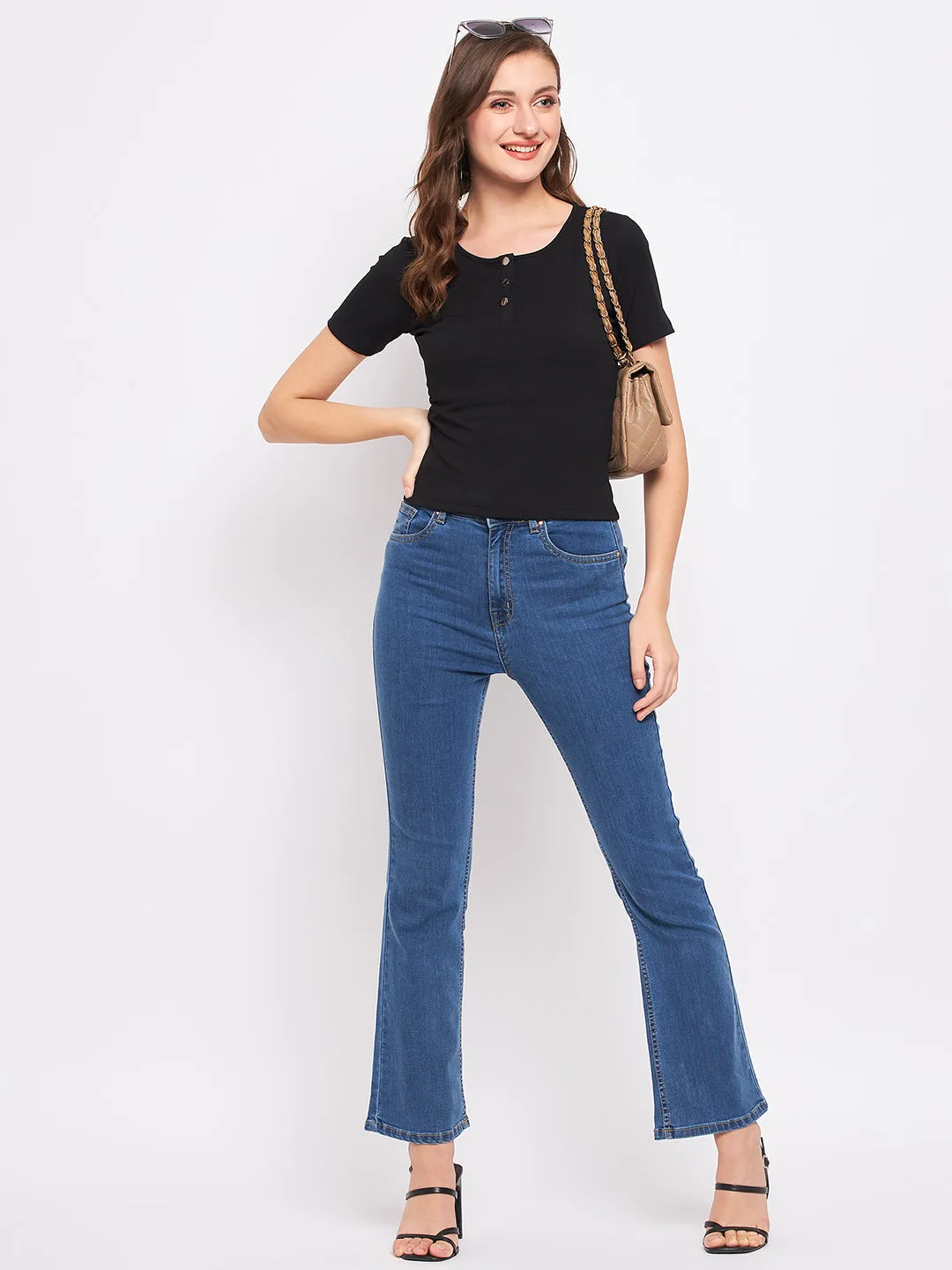 Madame Black Knit Cotton Top