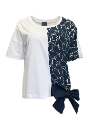 Marina Rinaldi Women's White Vapore Cotton Blended T Shirt NWT