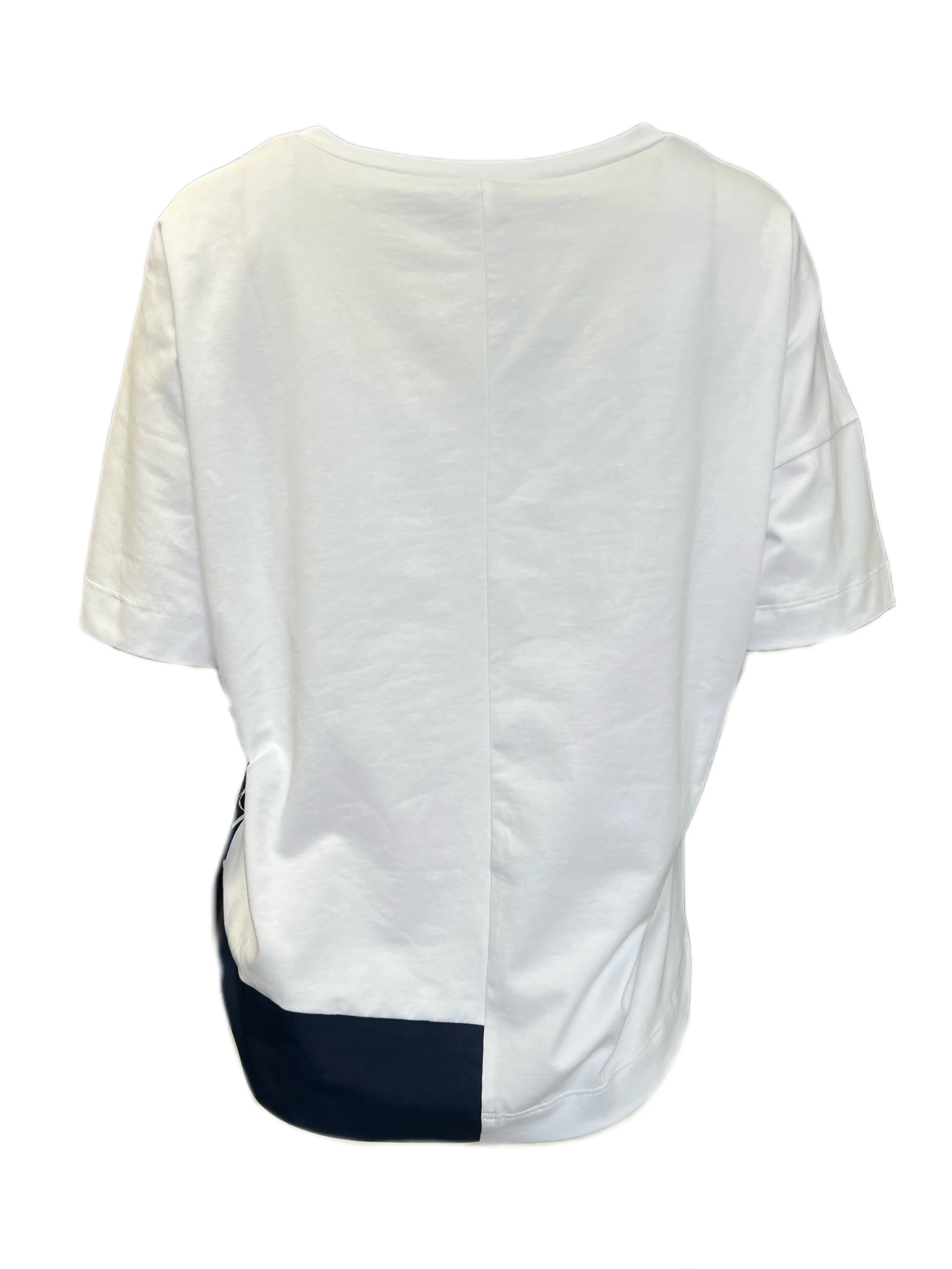 Marina Rinaldi Women's White Vapore Cotton Blended T Shirt NWT