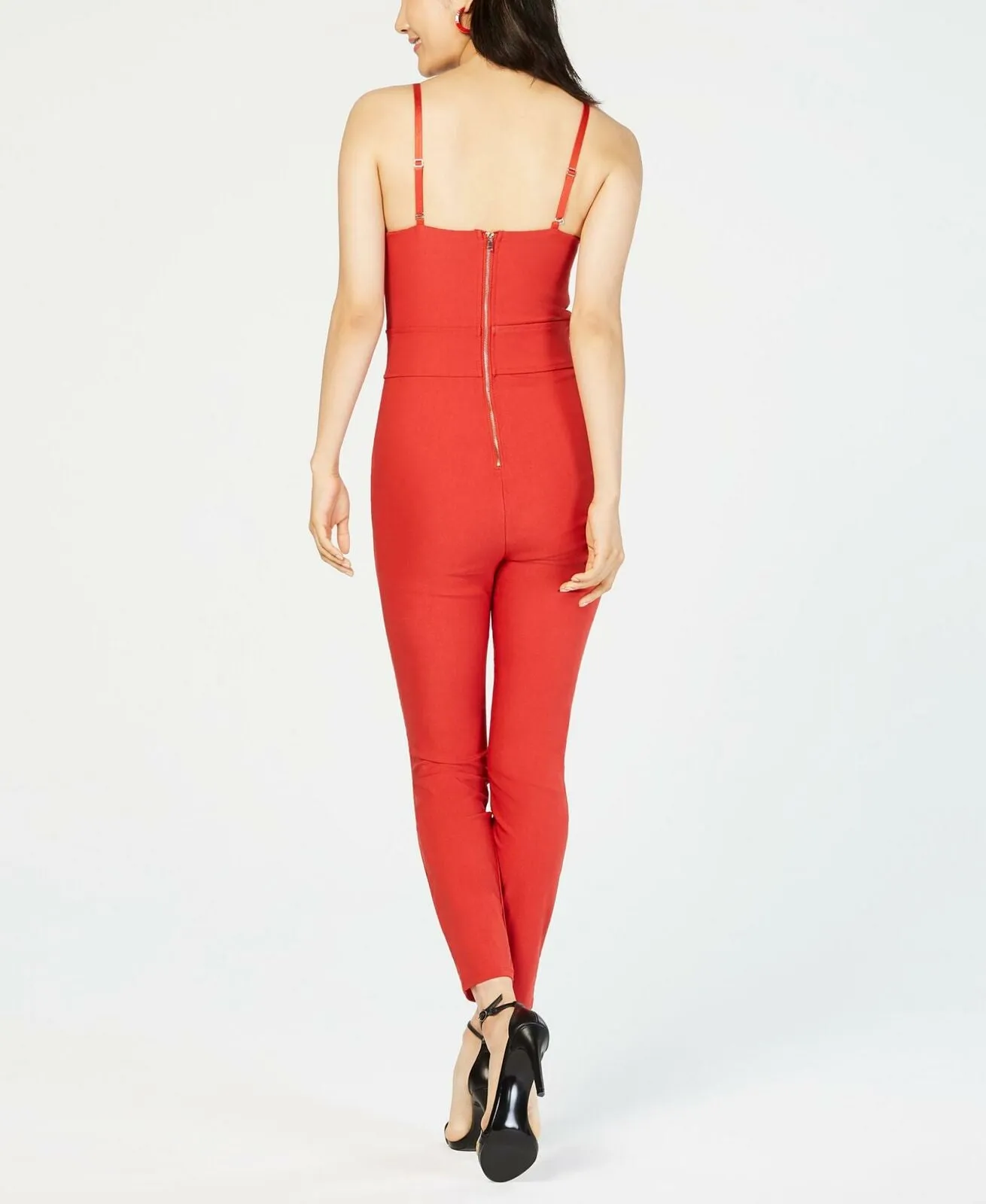 Material Girl Women's Lace-Up Fitted Jumpsuit