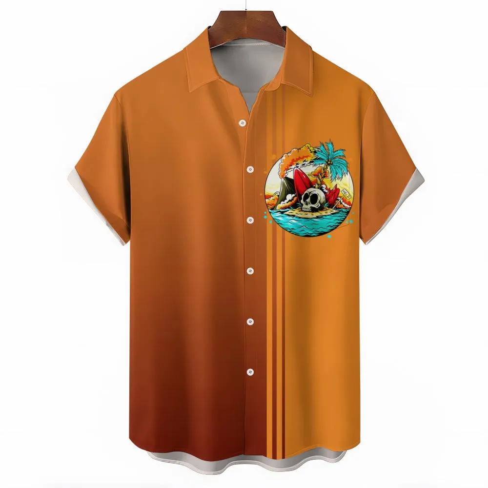 Men's Hawaiian Print Casual Short Sleeve Shirts 2412008306