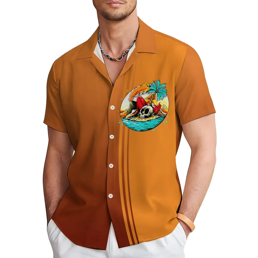 Men's Hawaiian Print Casual Short Sleeve Shirts 2412008306