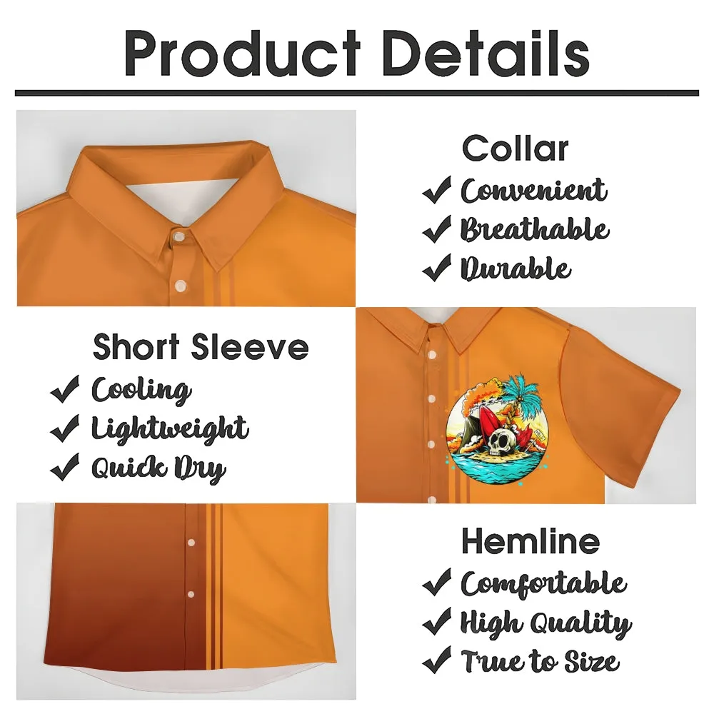 Men's Hawaiian Print Casual Short Sleeve Shirts 2412008306