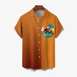 Men's Hawaiian Print Casual Short Sleeve Shirts 2412008306