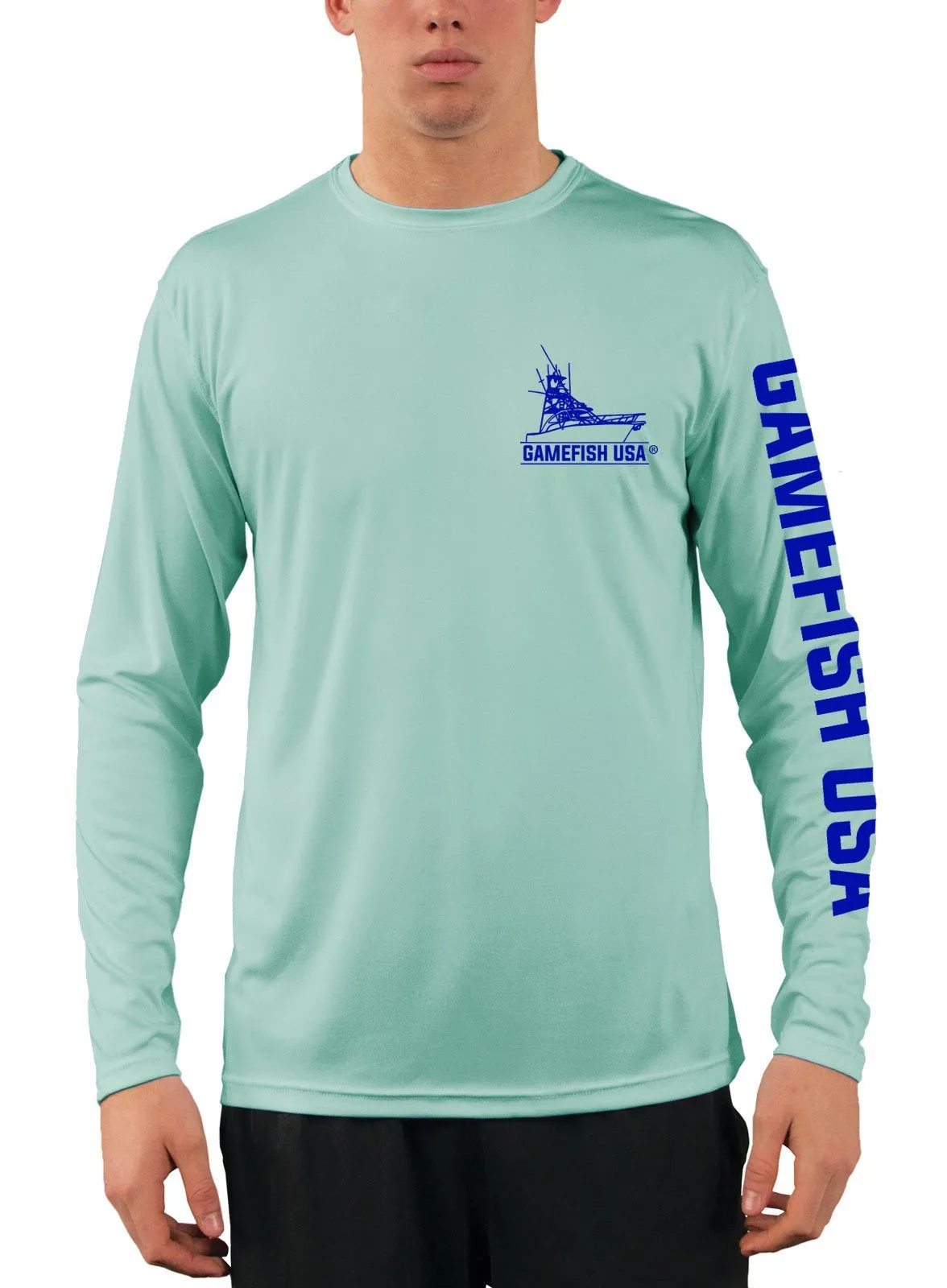 Men's UPF 50 Long Sleeve Microfiber Moisture Wicking Performance Fishing Shirt Mahi