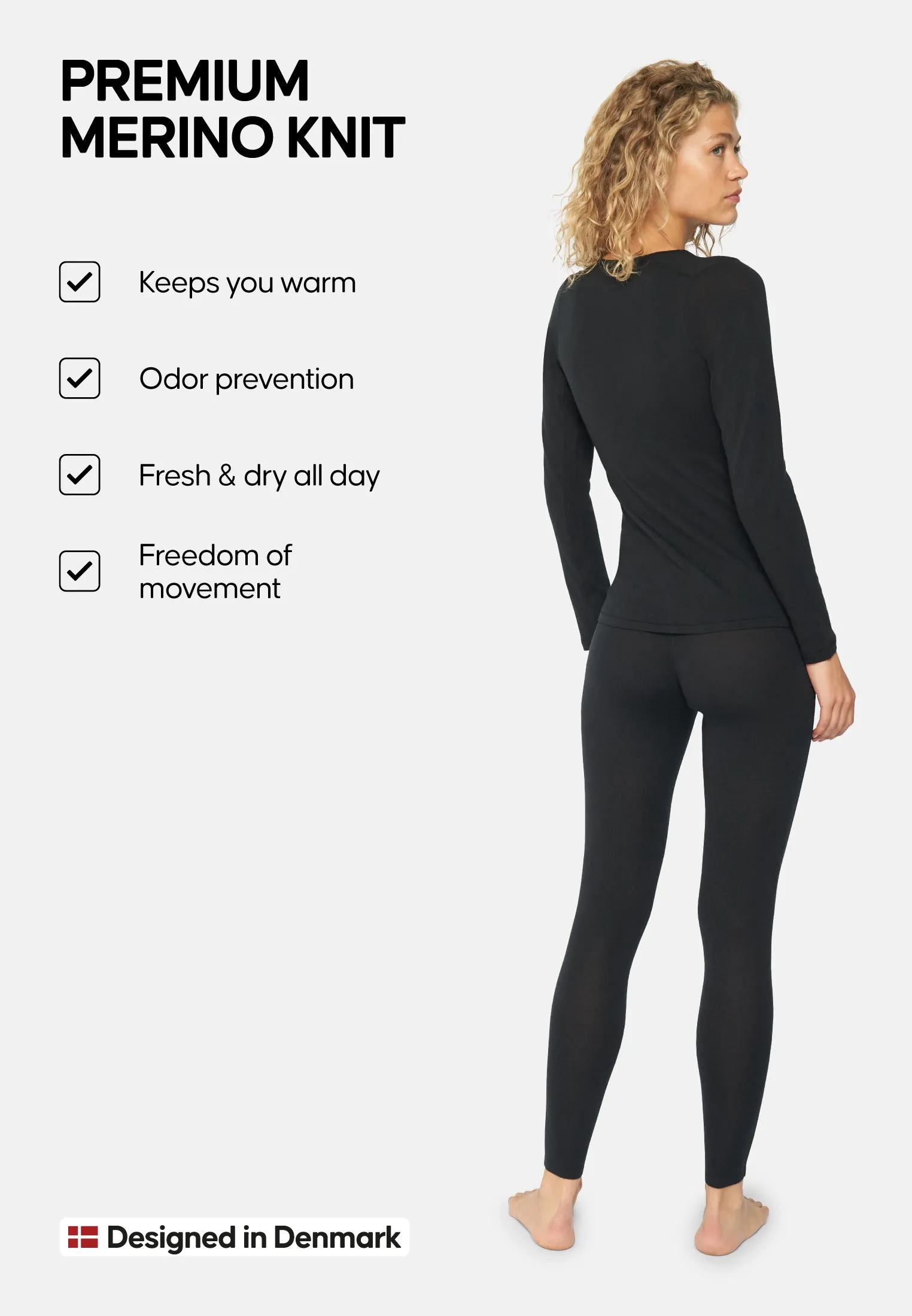 MERINO WOOL BASE LAYER SET FOR WOMEN