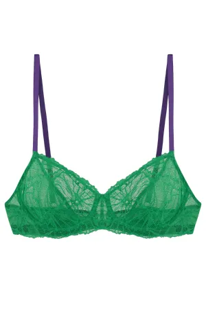 Mia Graphic Lace Underwire Bra - Green