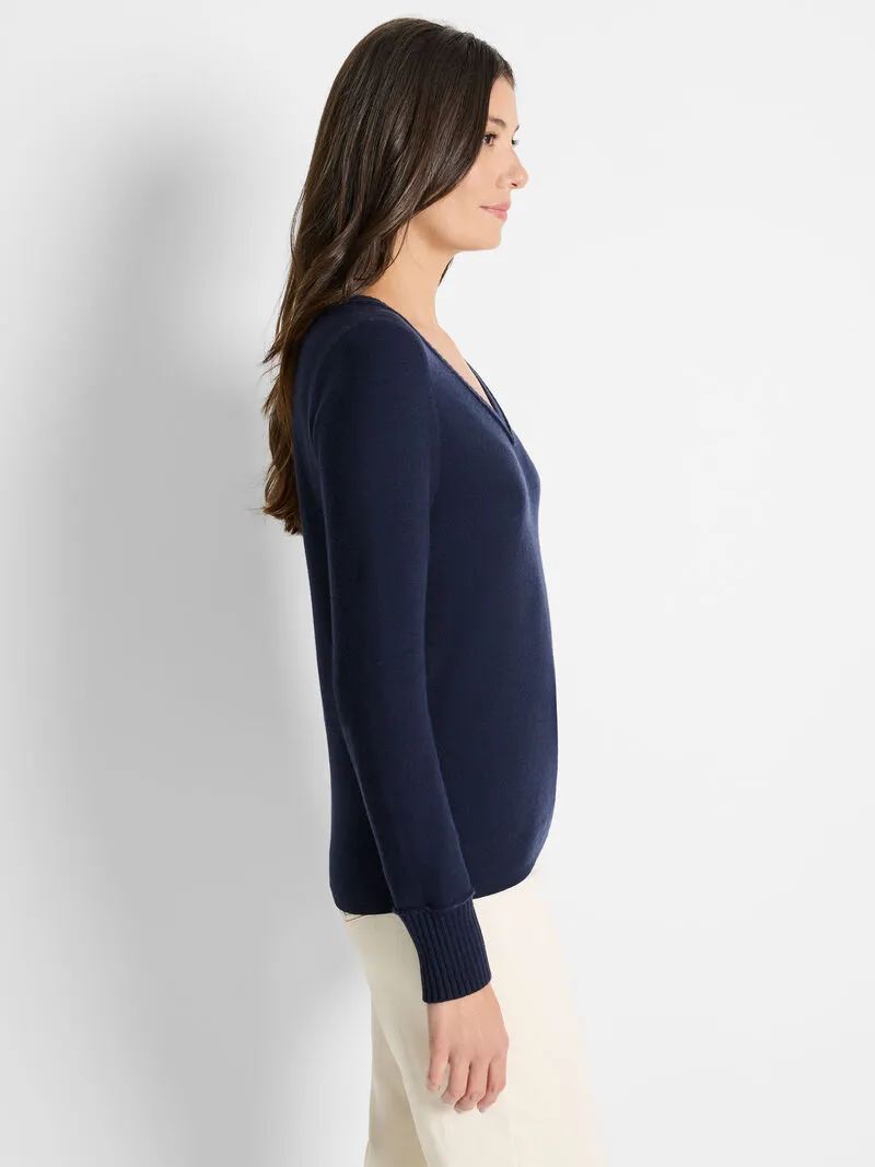 NIC ZOE Baby Garter V-Neck Sweater