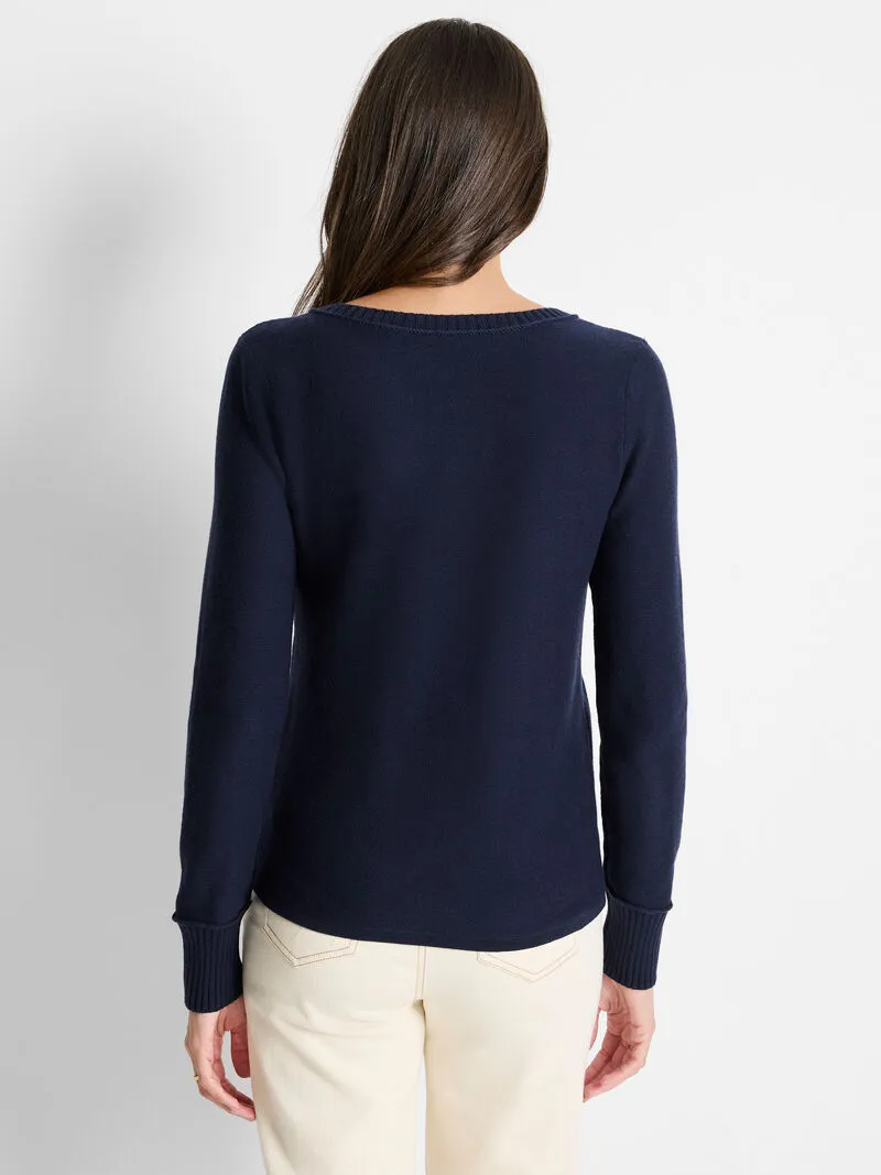 NIC ZOE Baby Garter V-Neck Sweater