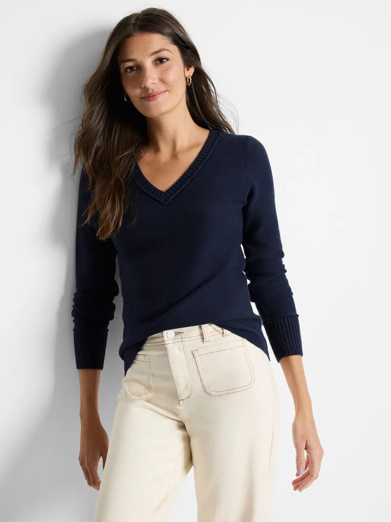 NIC ZOE Baby Garter V-Neck Sweater