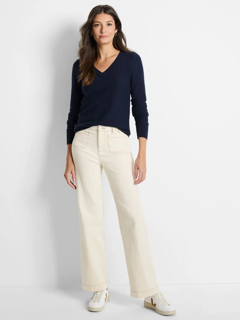 NIC ZOE Baby Garter V-Neck Sweater