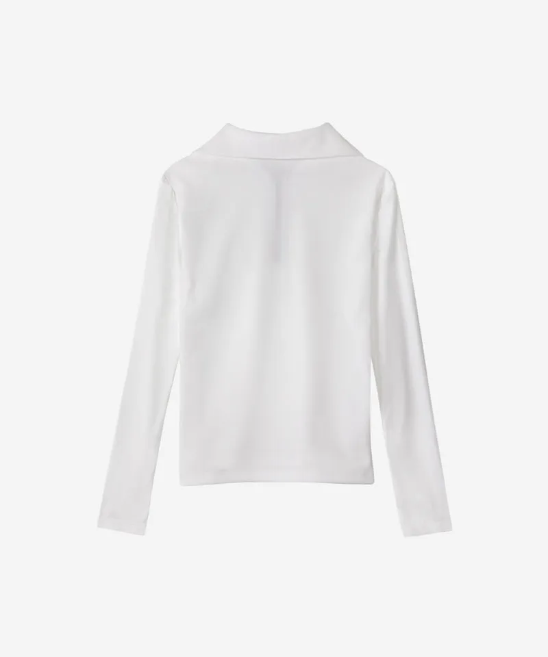 OBER Golf Cooling Combination Half Zip-Up T-Shirt - White