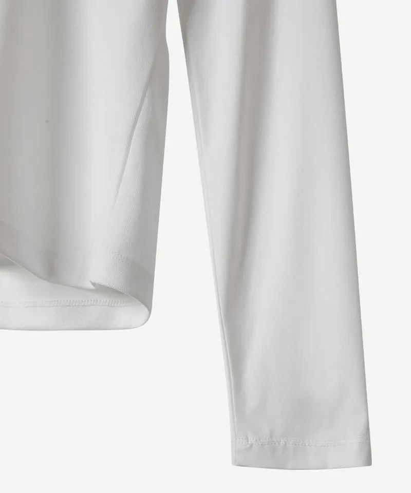 OBER Golf Cooling Combination Half Zip-Up T-Shirt - White