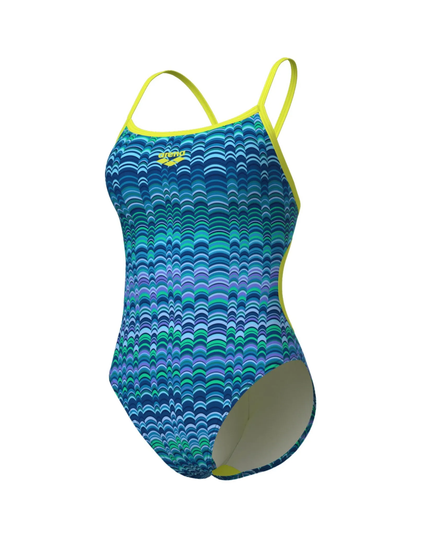 Ondulation Lace back Swimsuit - Navy/Green