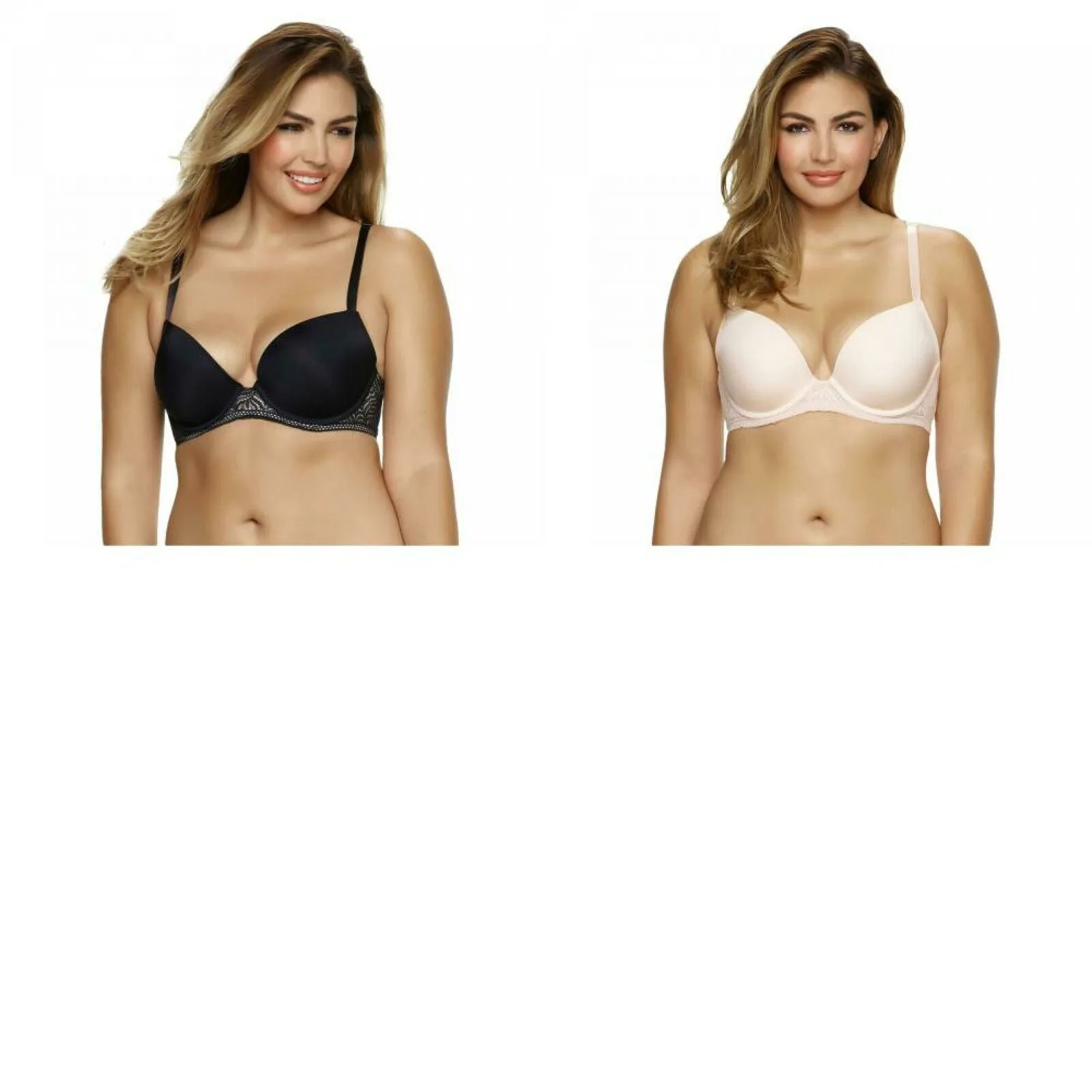 Paramour Women's Carolina Seamless Plunge Contour Bra With Lace T-Back