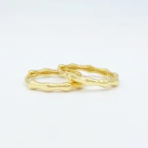 Petite Golden Bamboo Hoops