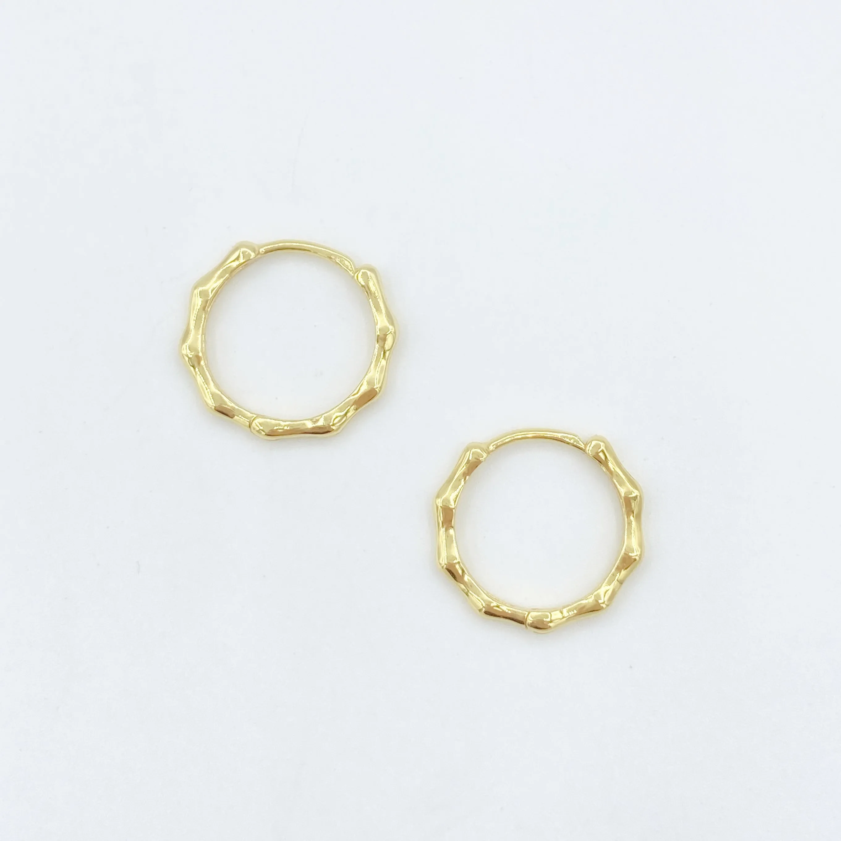 Petite Golden Bamboo Hoops
