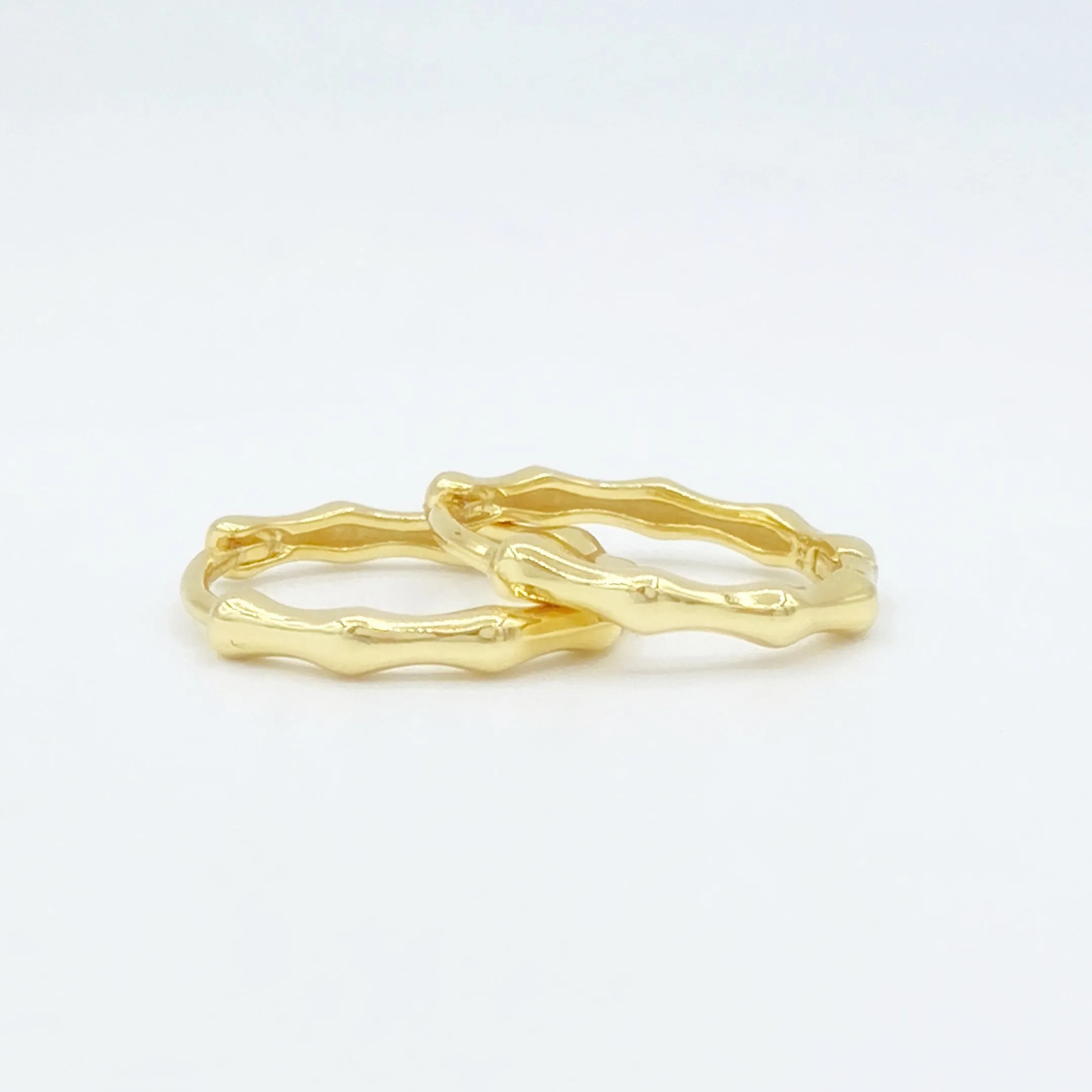 Petite Golden Bamboo Hoops