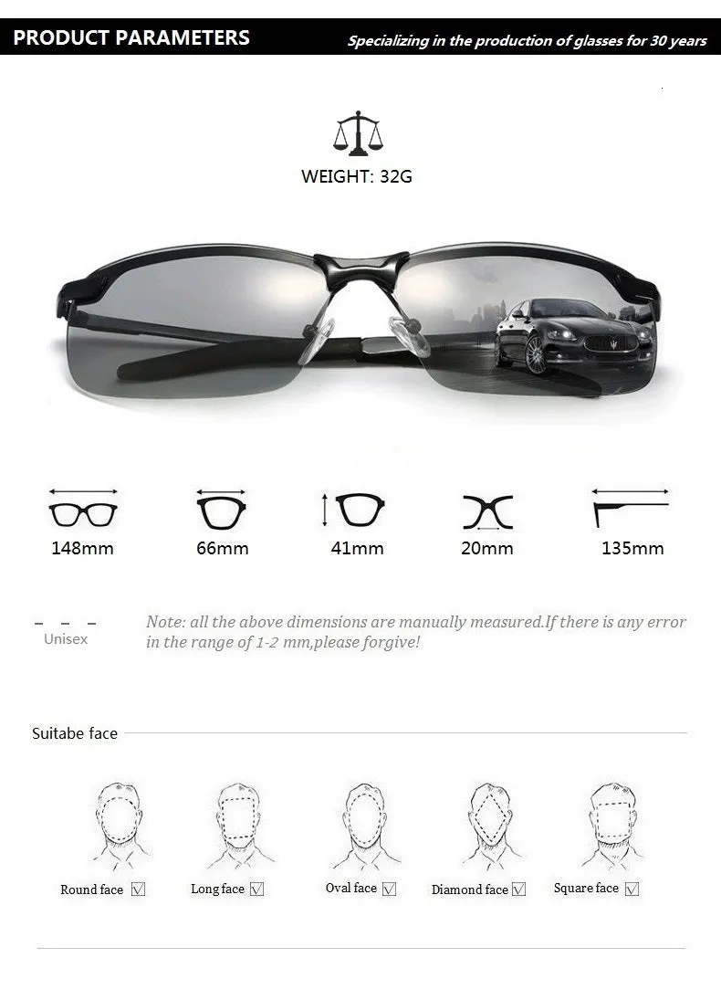 Photochromic Polarized Driving Chameleon Glasses