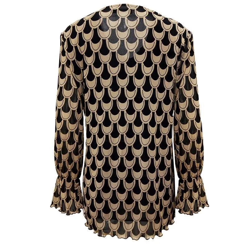 Plus Size Flare Long Sleeve Top