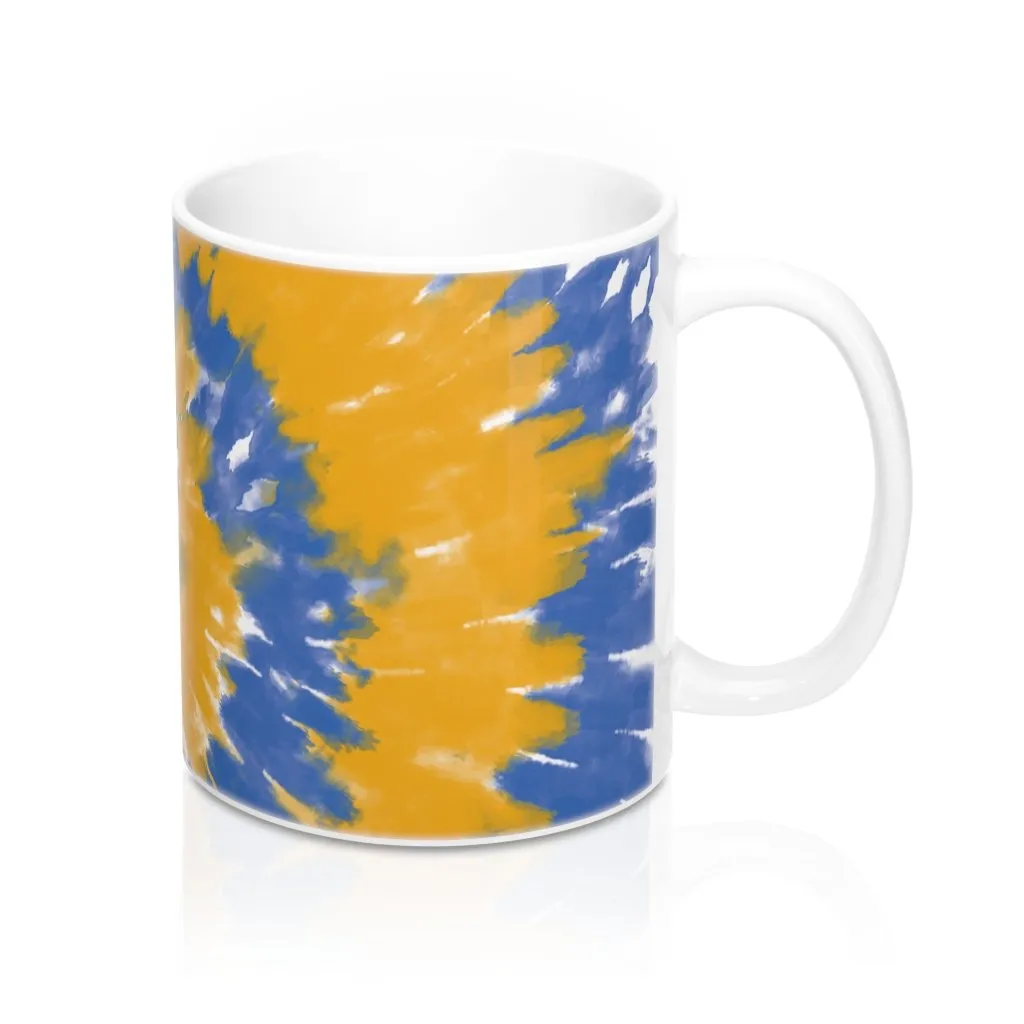 Powder Blue & Yellow Tie Dye Coffee Mug