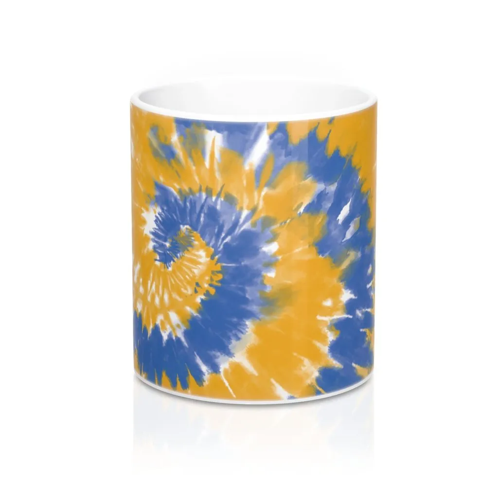 Powder Blue & Yellow Tie Dye Coffee Mug