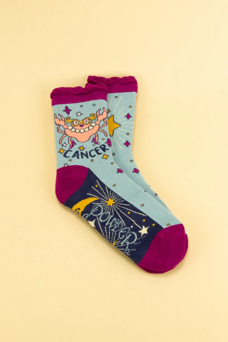 Powder Zodiac Ankle Socks Cancer