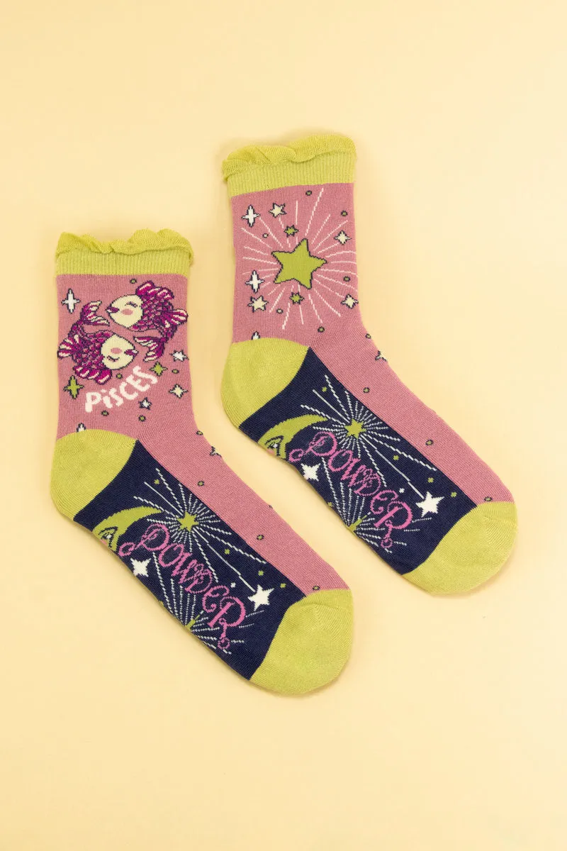 Powder Zodiac Ankle Socks Pisces
