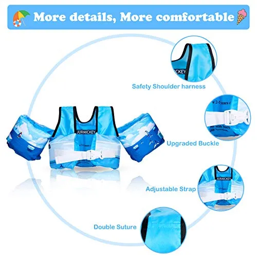 Puddle Beach Jumper, Jurmikey Toddler Swim Vest Jacket for 30-66 Pounds Boys & Girls, Children’s Training Jumper for Beach/ Pool/See (Beiji)