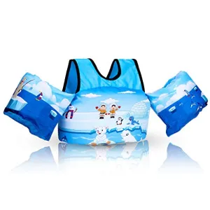 Puddle Beach Jumper, Jurmikey Toddler Swim Vest Jacket for 30-66 Pounds Boys & Girls, Children’s Training Jumper for Beach/ Pool/See (Beiji)