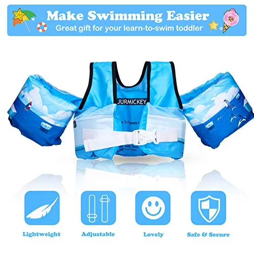 Puddle Beach Jumper, Jurmikey Toddler Swim Vest Jacket for 30-66 Pounds Boys & Girls, Children’s Training Jumper for Beach/ Pool/See (Beiji)
