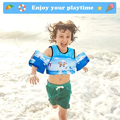 Puddle Beach Jumper, Jurmikey Toddler Swim Vest Jacket for 30-66 Pounds Boys & Girls, Children’s Training Jumper for Beach/ Pool/See (Beiji)