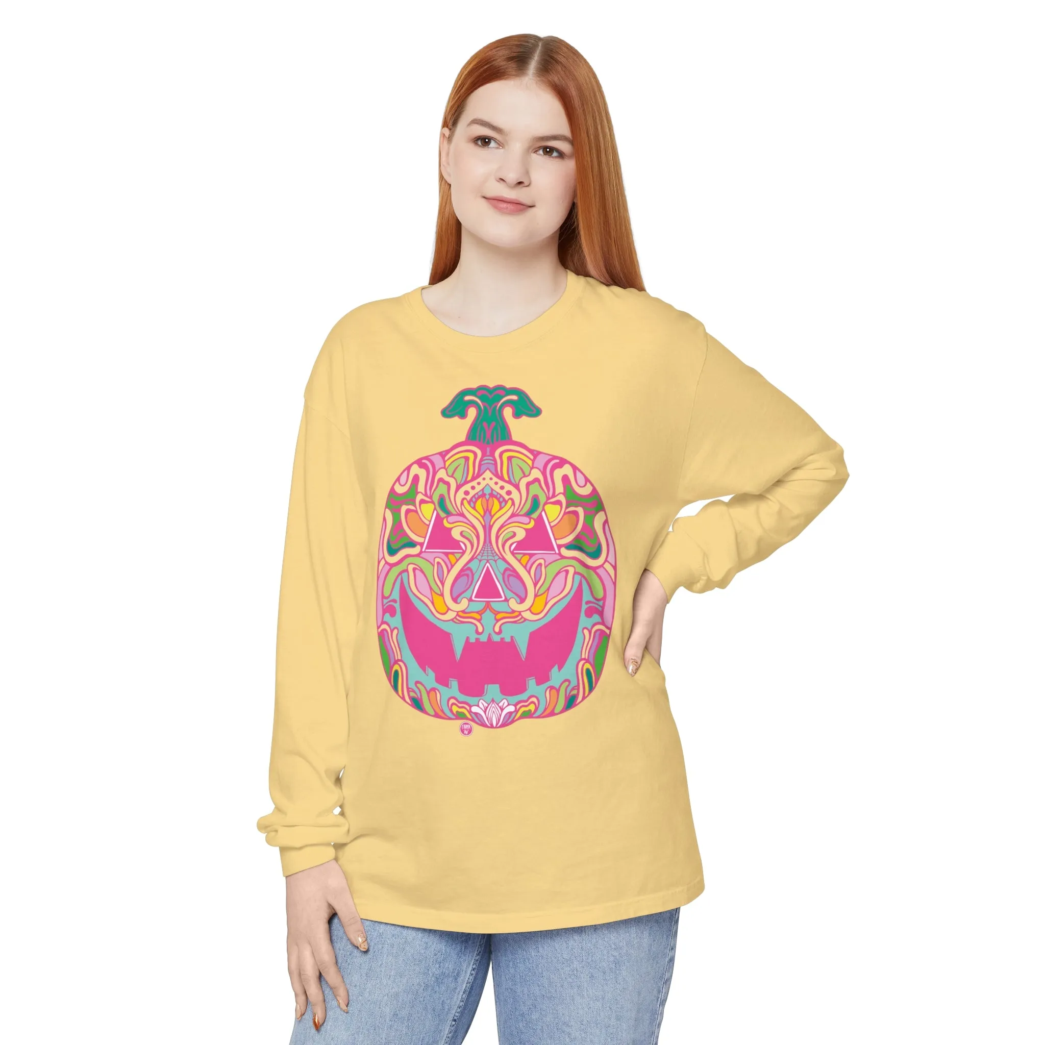 Pumpkinhead (CANDY) by Chaya Av Unisex Long Sleeve T-Shirt (16 Colors Available)