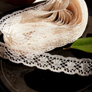 ¾" Flower Scalloped Lace Edging - Natural