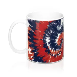 Red & Blue Tie Dye Coffee Mug