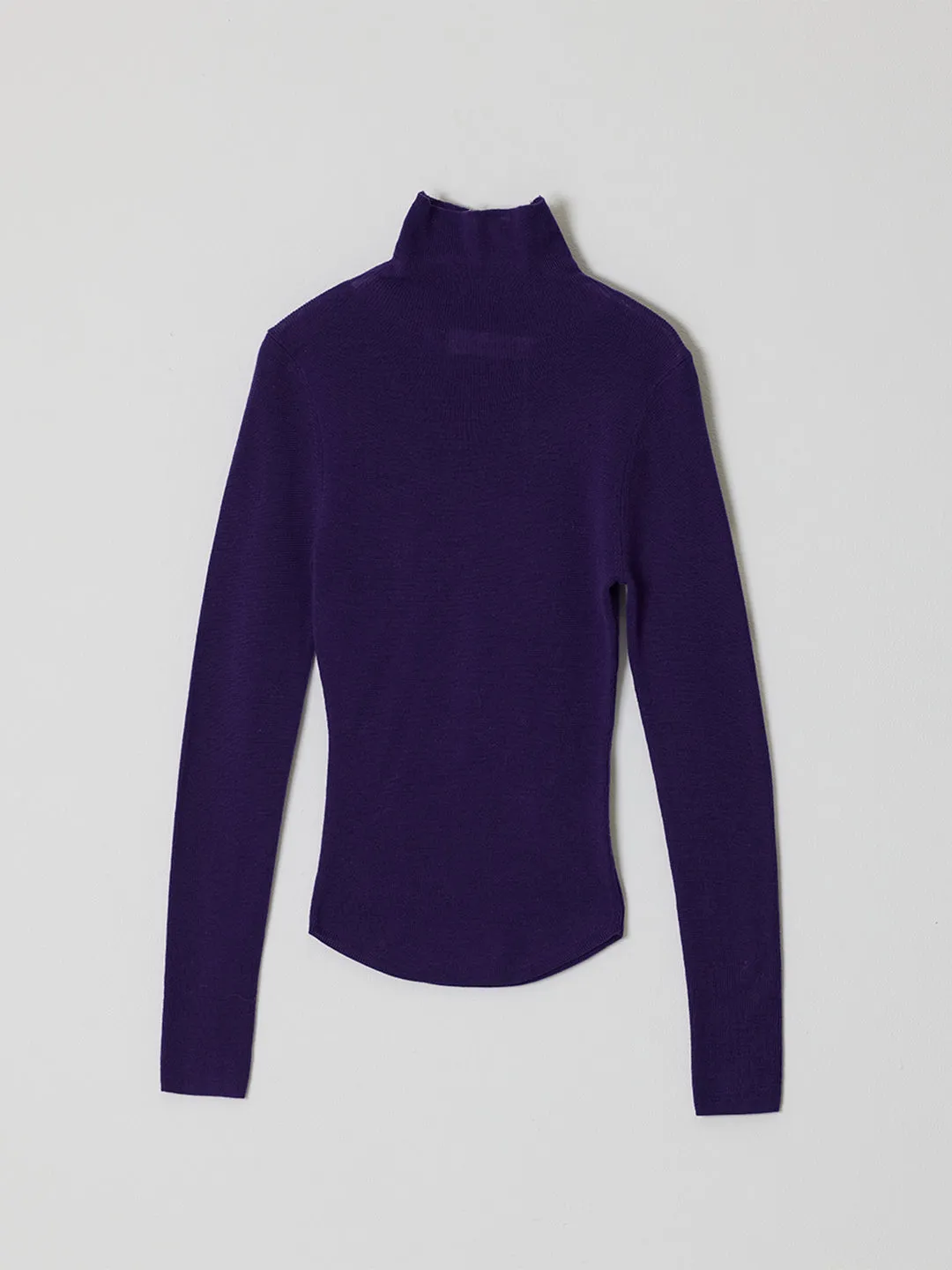 Ribbed Highneck in Grape