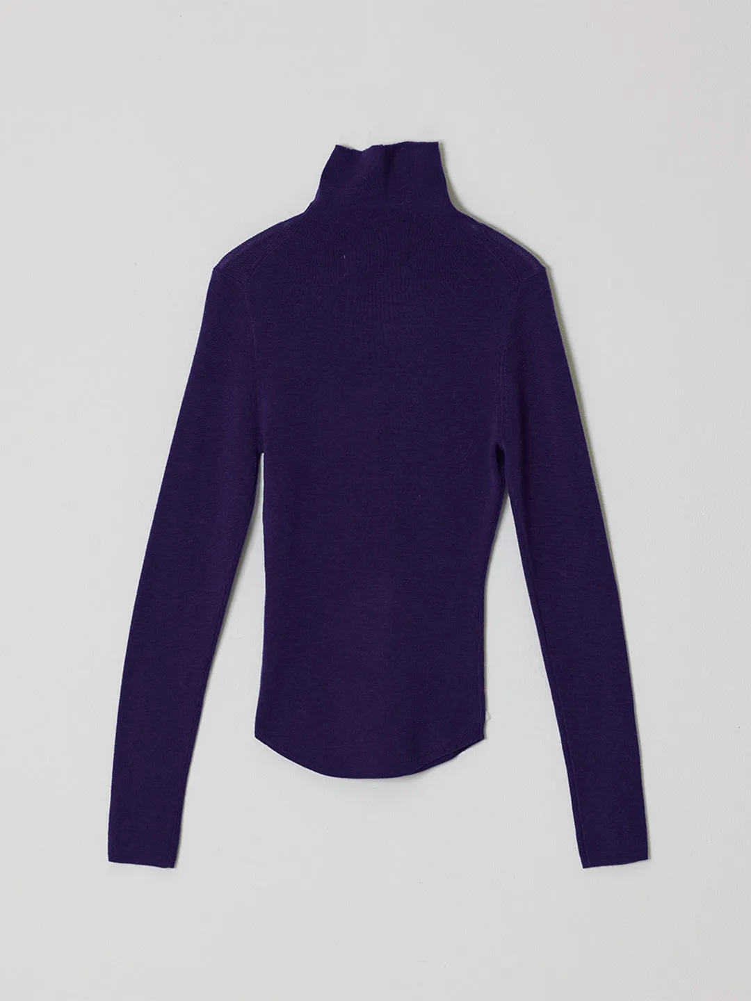 Ribbed Highneck in Grape