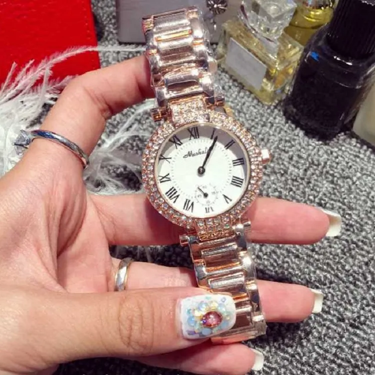 Roman Numerals Durable Rhinestone Women's Watch