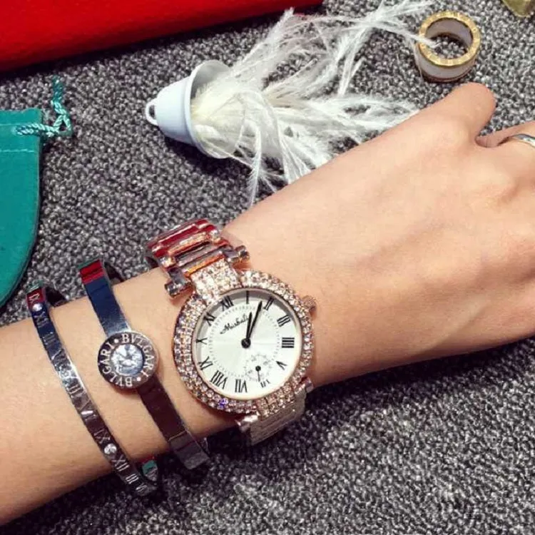 Roman Numerals Durable Rhinestone Women's Watch