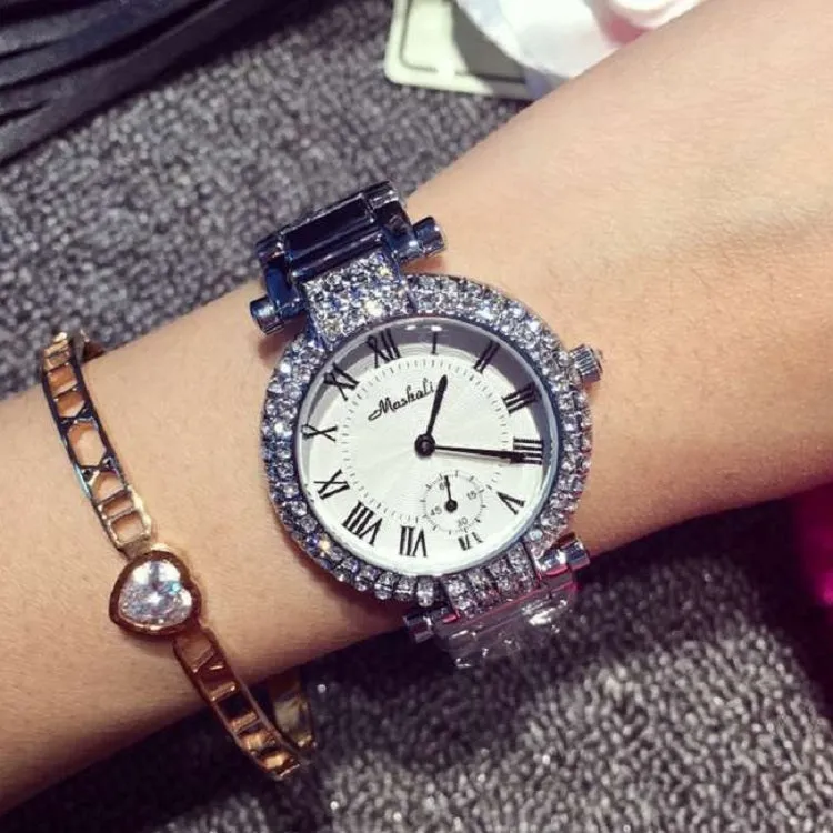 Roman Numerals Durable Rhinestone Women's Watch